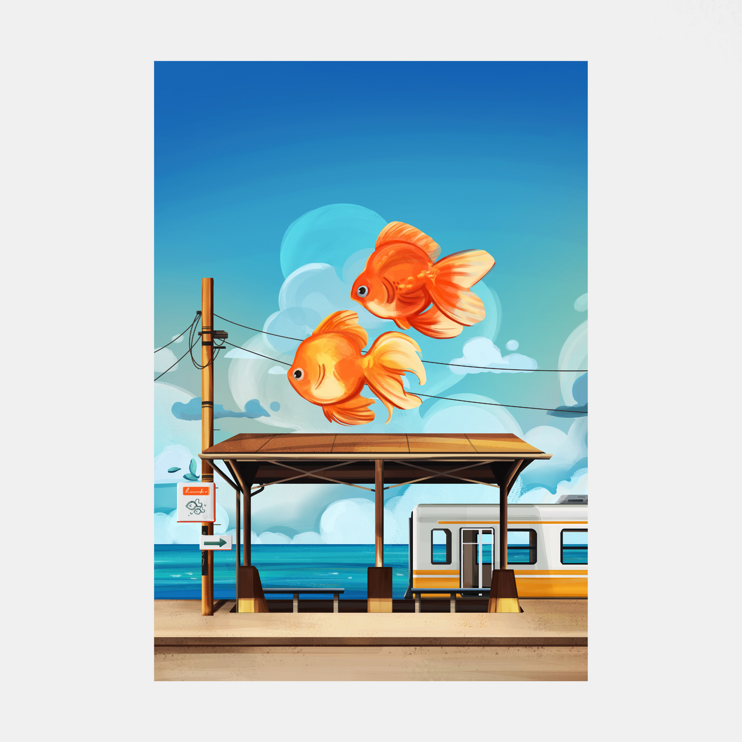 Fish Crossing - Mini Print