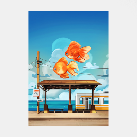 Fish Crossing - Mini Print