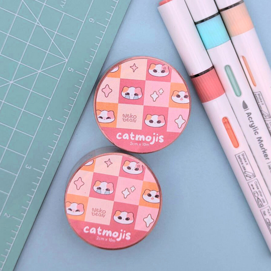Red Catmojis - Washi Tape