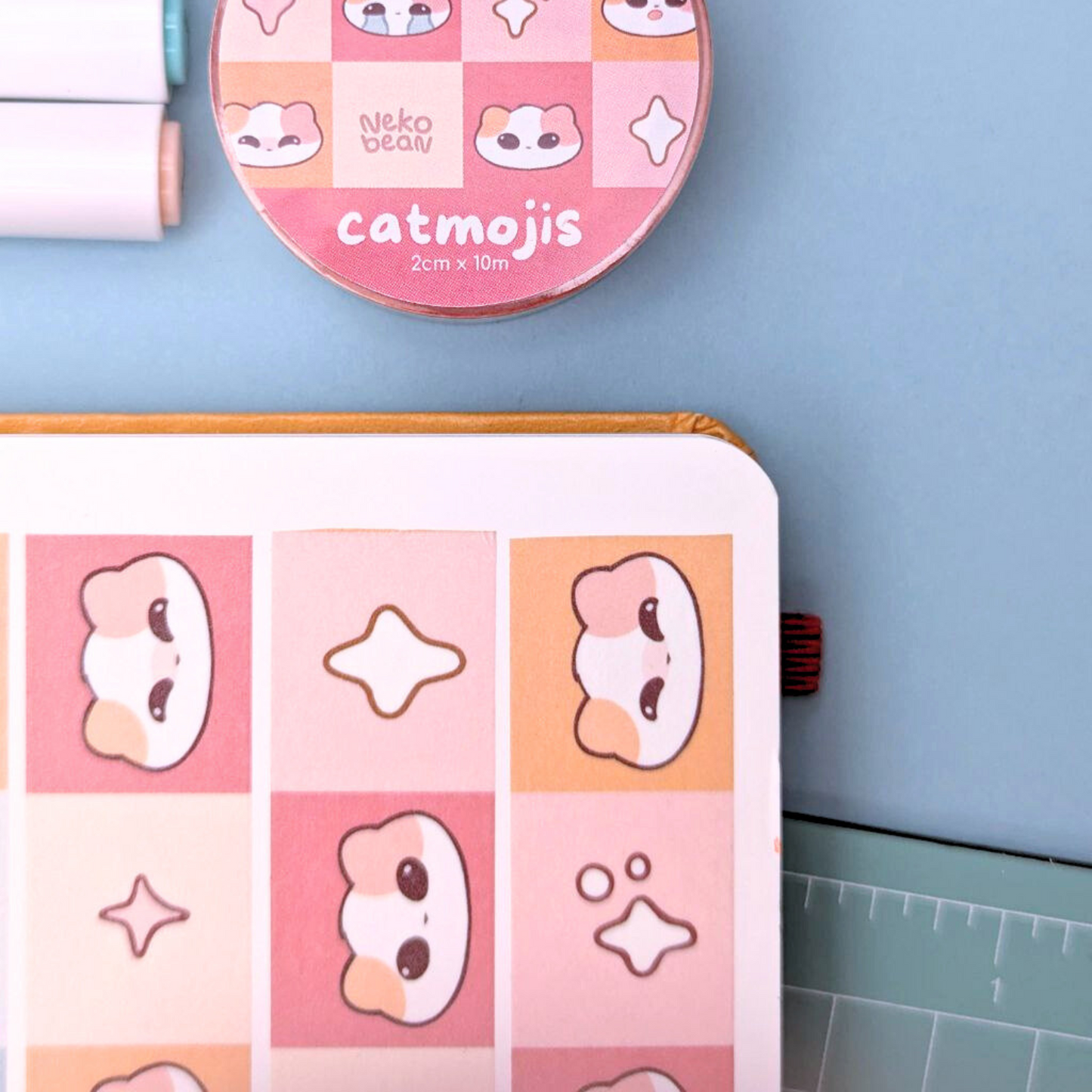 Red Catmojis - Washi Tape