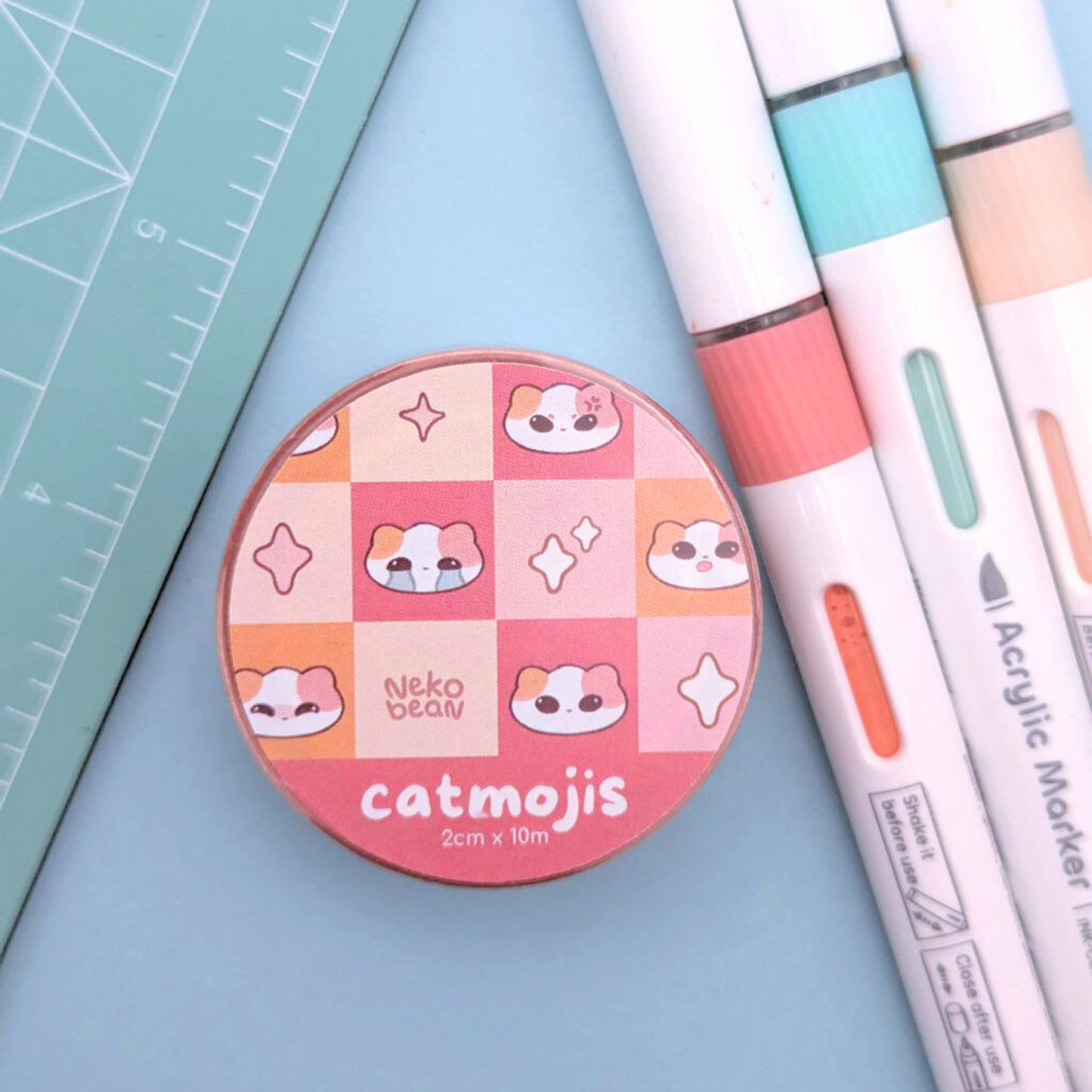 Red Catmojis - Washi Tape