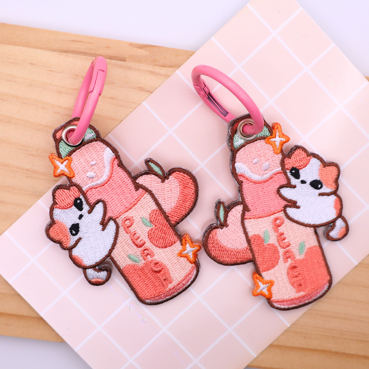 Beancat - Embroidered Keychain