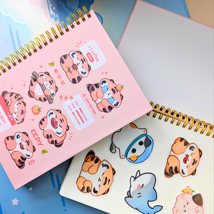 Sleepy Tigers - Hardcover Sticker Book