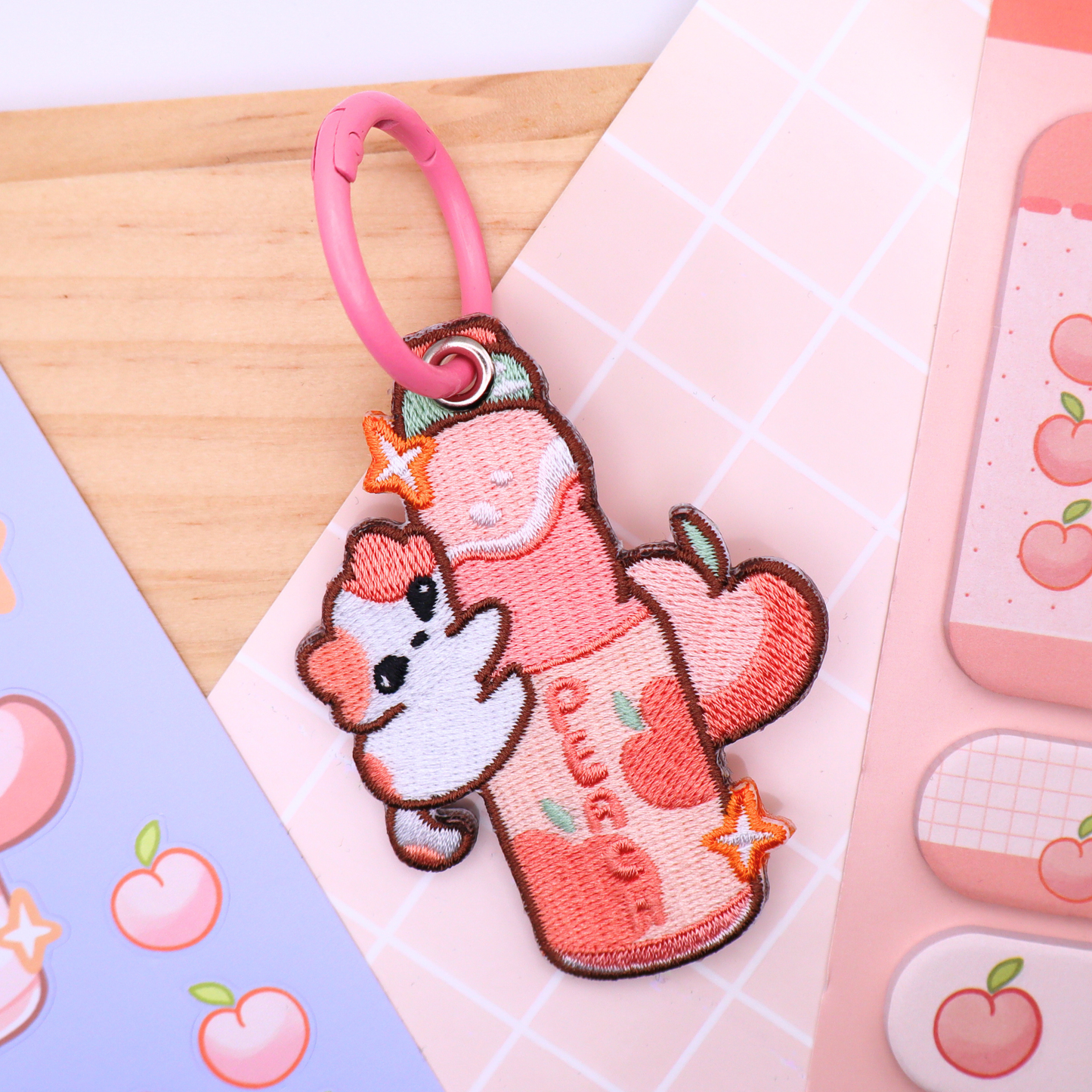 Beancat - Embroidered Keychain